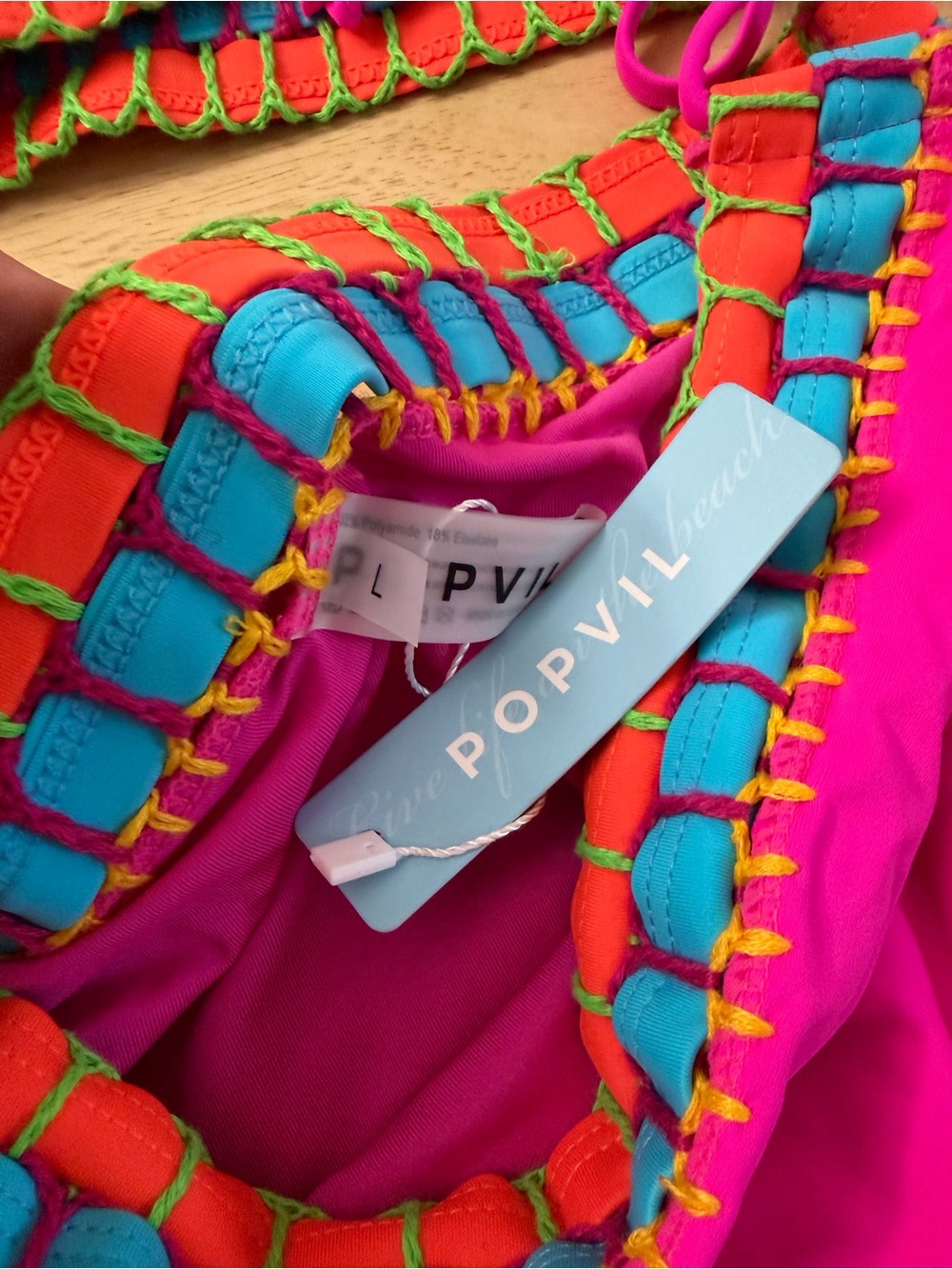 Popvil. Solid Color Clam Shell One Shoulder Mid Waist Bikini - Picture 3 of 8